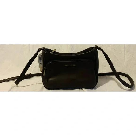 New Charter Club Smooth MVS Mini Brown Shoulder Bag Handbag Purse Long Strap